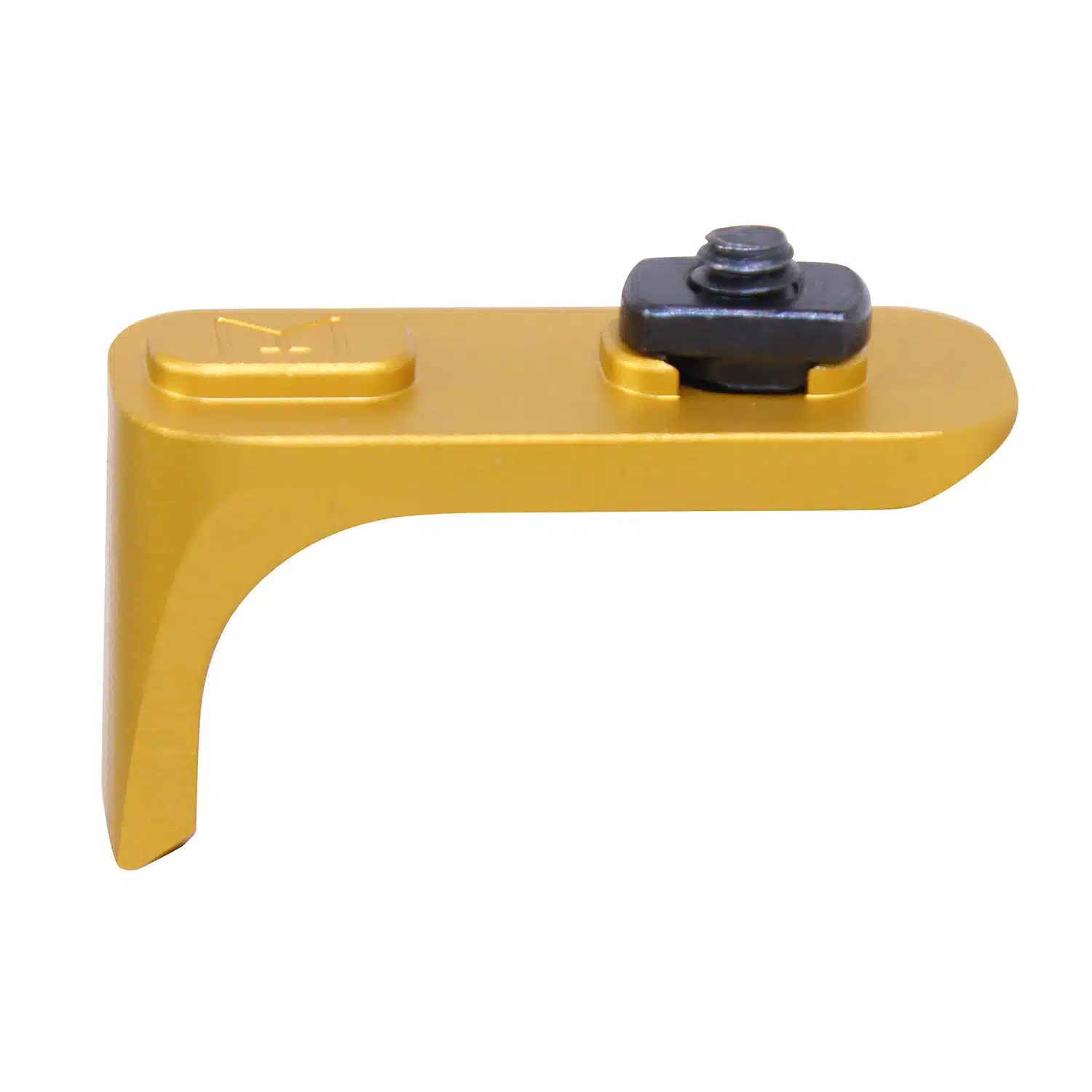 Anodized gold ultralight micro handstop with black adjustment screw for M-LOK handguards