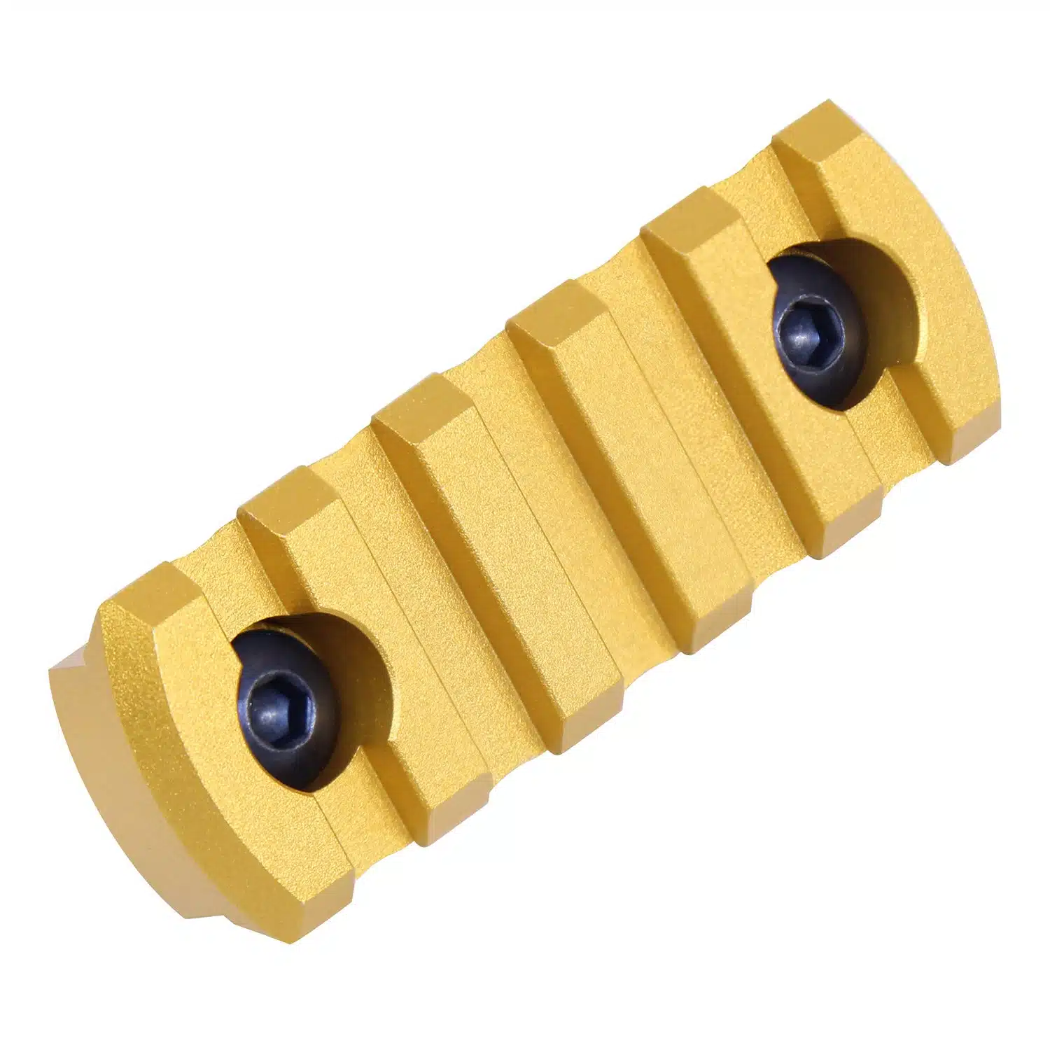 2.25 inch removable M-LOK accessory rail with anodized gold finish and two black set screws