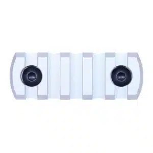 2.25 inch removable M-LOK accessory rail with anodized clear finish and two black mounting screws.