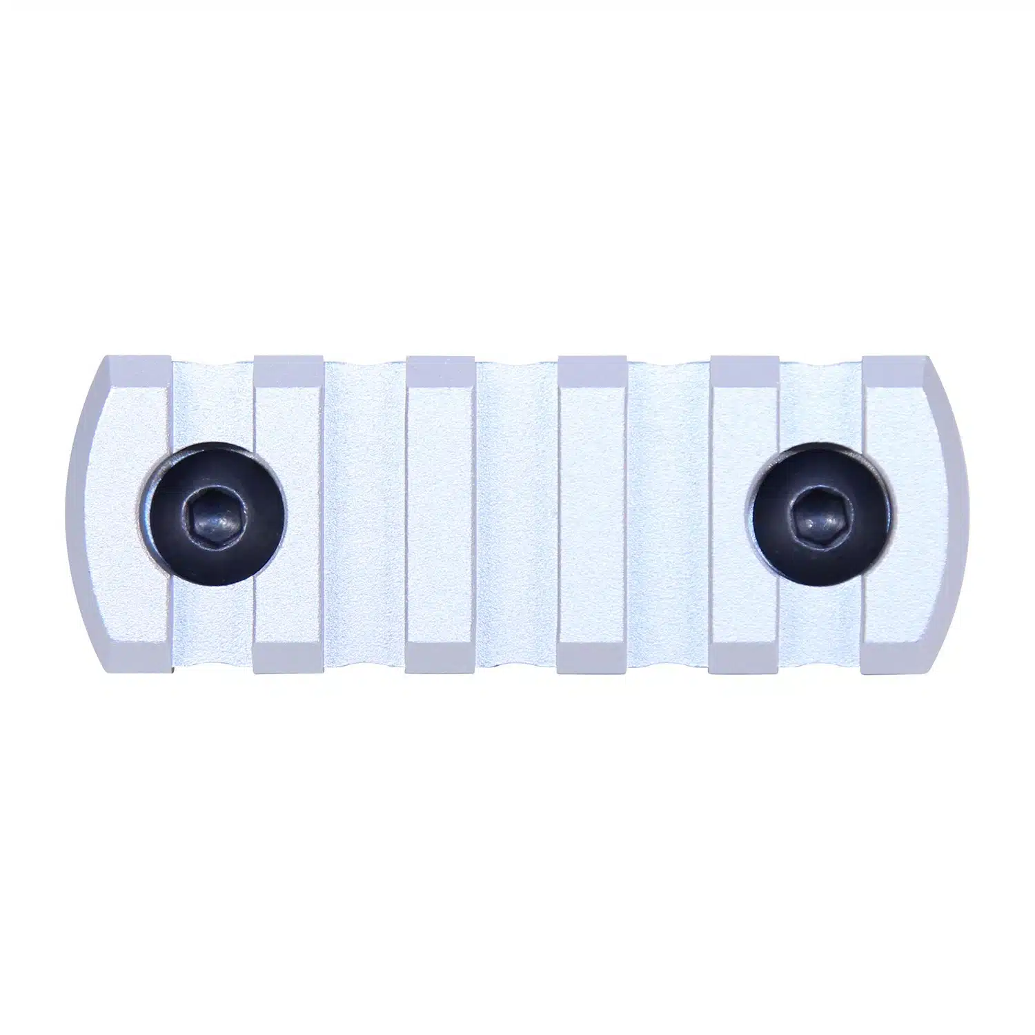 2.25 inch removable M-LOK accessory rail with anodized clear finish and two black mounting screws.