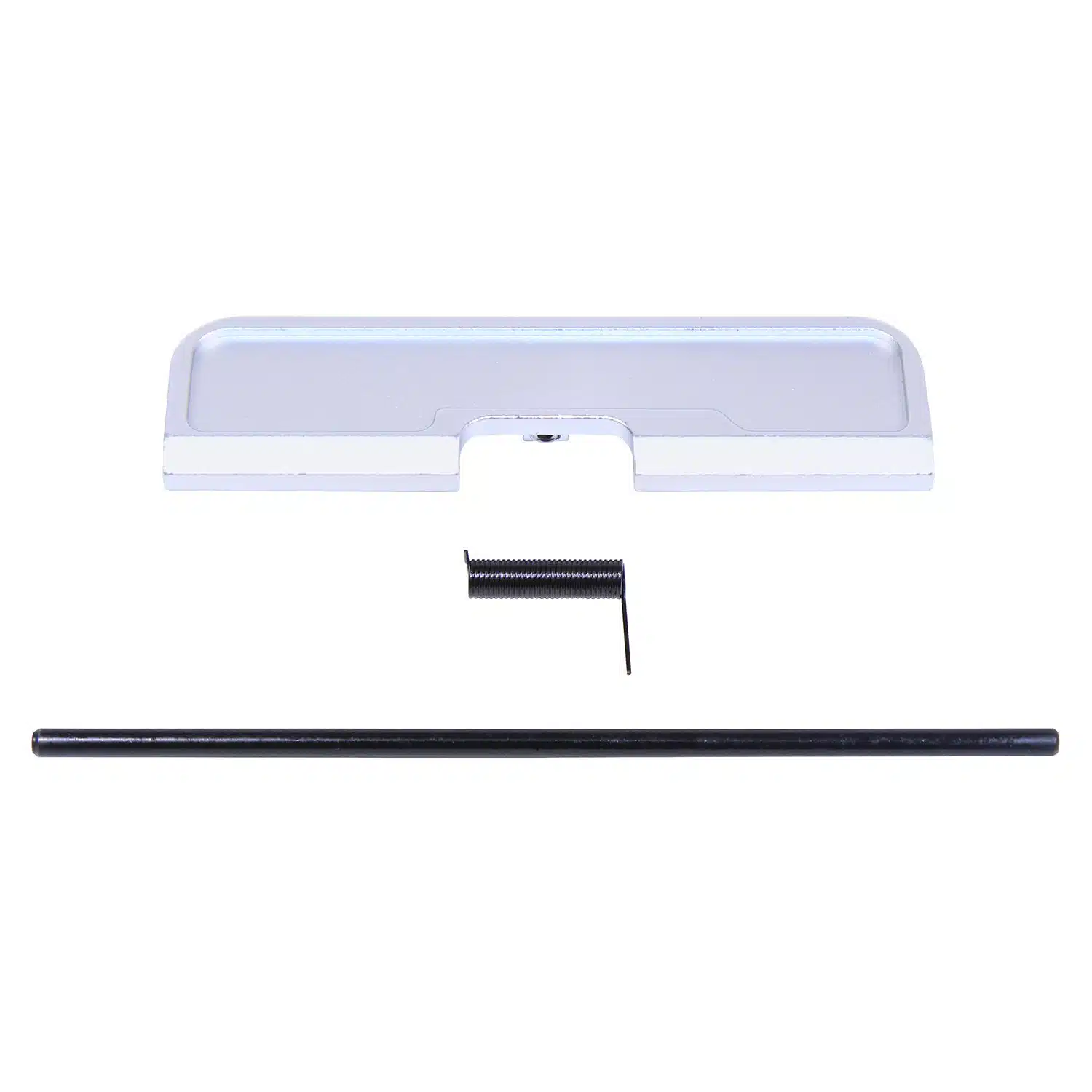 AR-10 LR-308 ejection port dust cover assembly in anodized clear finish with rod and spring