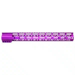 16.5 inch AIR-LOK M-LOK handguard with monolithic top rail in anodized purple finish