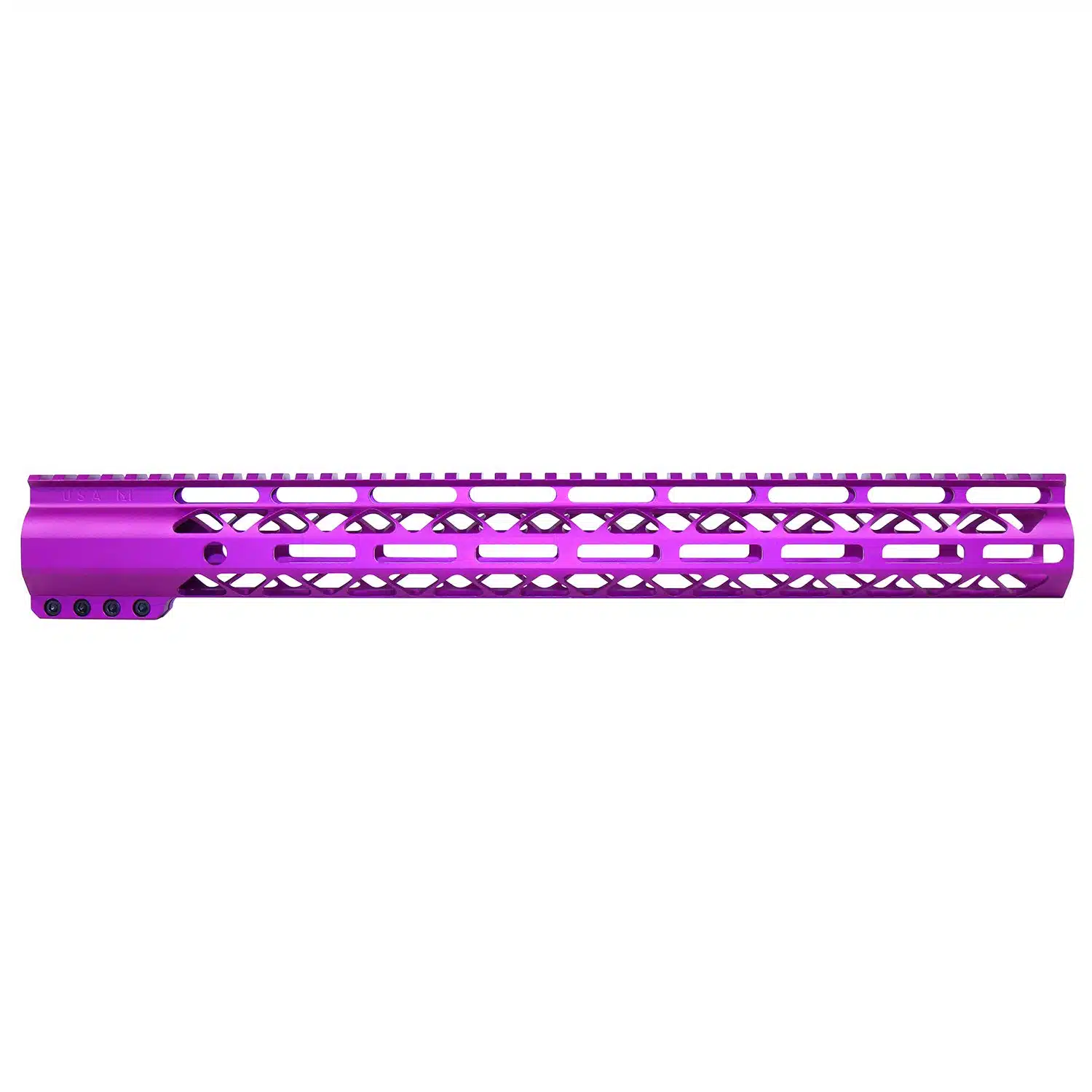 16.5 inch AIR-LOK M-LOK handguard with monolithic top rail in anodized purple finish