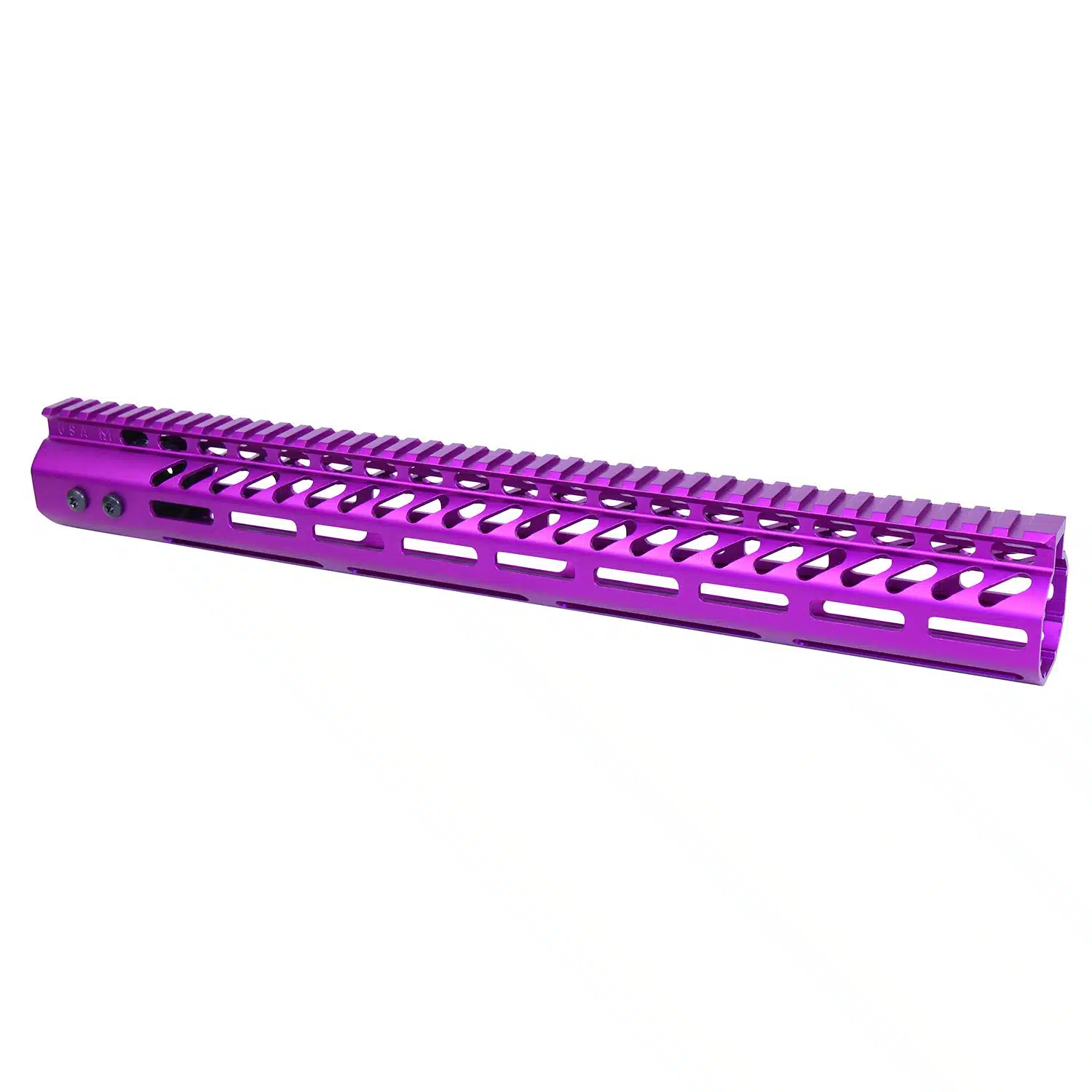 16.5" Ultra Lightweight Thin M-LOK Free Floating Handguard with Monolithic Top Rail (.308 Cal) in Anodized Purple