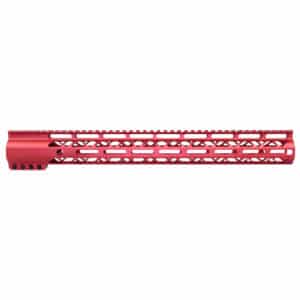 16.5 inch AIR-LOK M-LOK handguard with monolithic top rail in anodized red finish