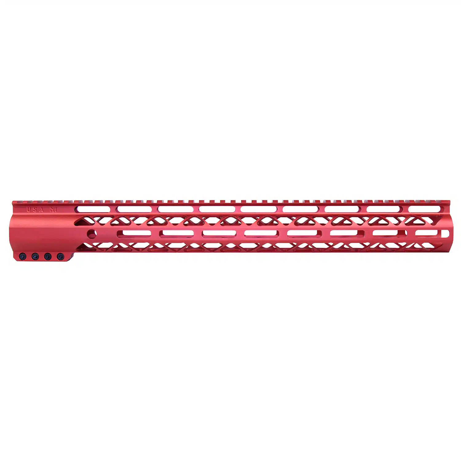 16.5 inch AIR-LOK M-LOK handguard with monolithic top rail in anodized red finish