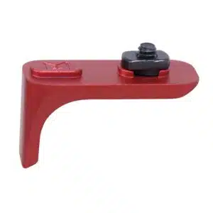 Anodized Red Ultralight Micro Handstop for M-LOK with black mounting hardware