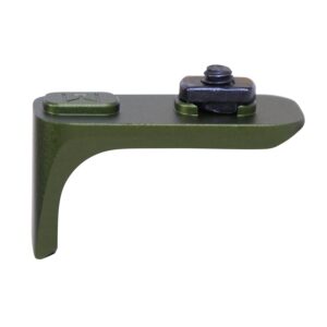 Tactical L-shaped ultralight green handstop grip for M-LOK rail systems.