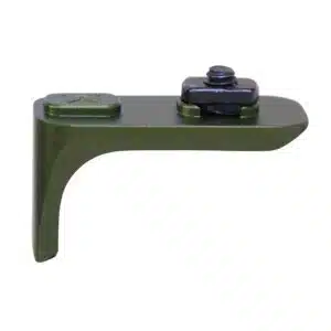 Tactical L-shaped ultralight green handstop grip for M-LOK rail systems.