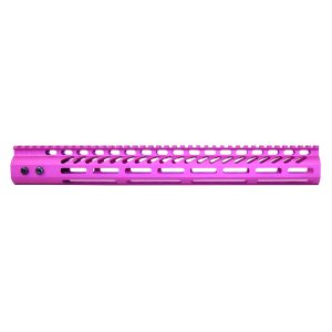 AR-15 15" M-LOK System Free Floating Handguard With Rail in Anodized Pink