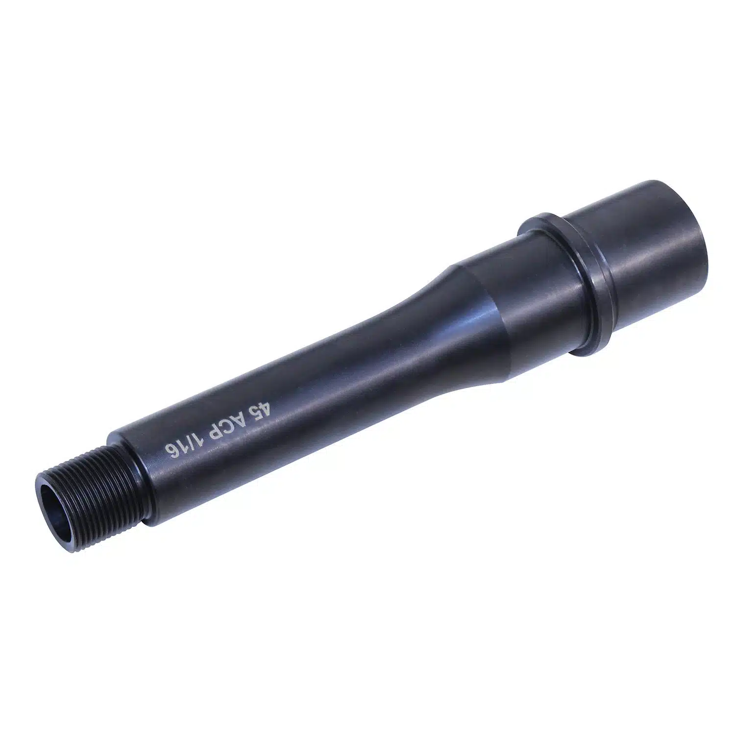 Black nitride 5.5 inch 45 ACP barrel with 1/16 twist and threaded muzzle end