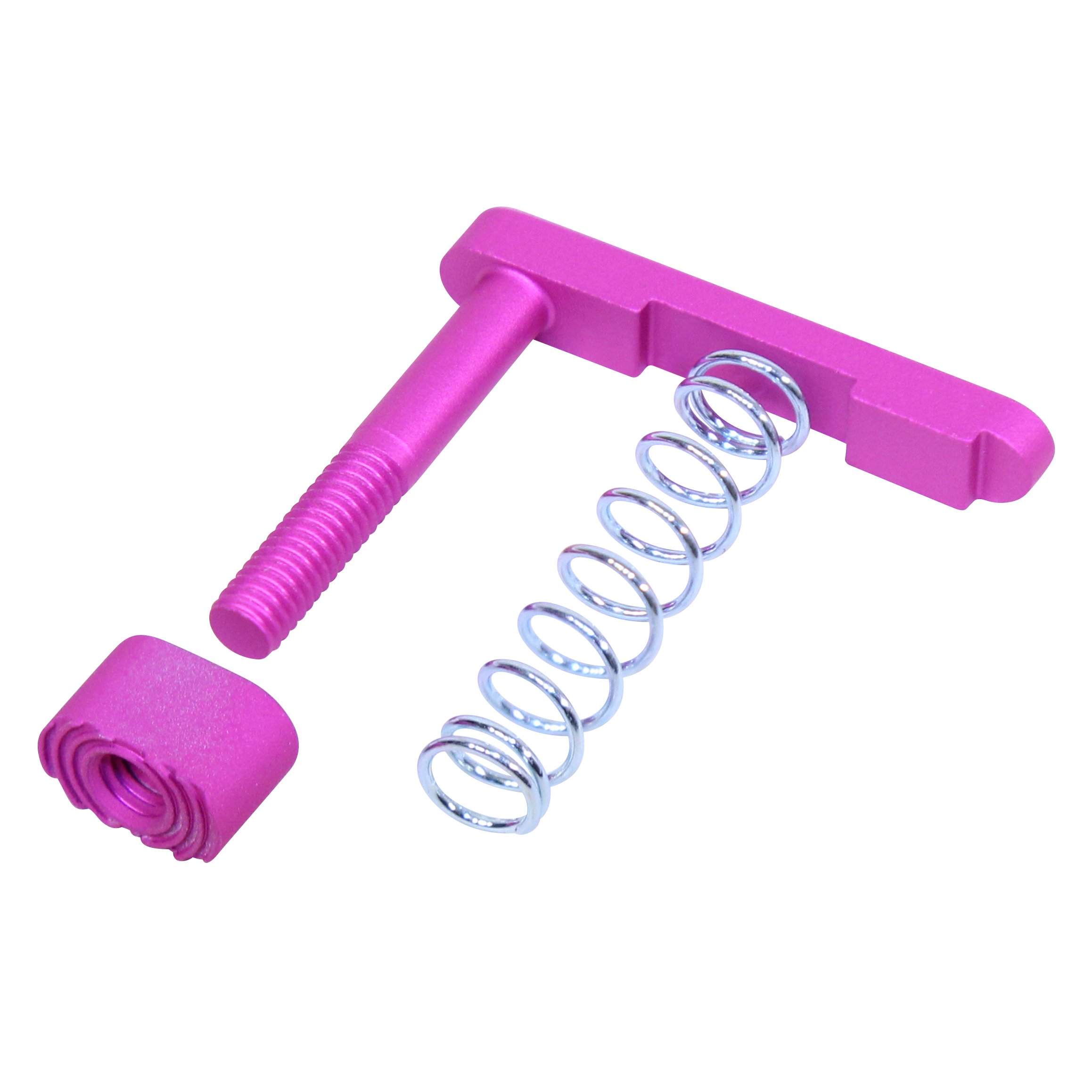 AR-15 Mag Catch Assembly With Mag Button in Anodized Pink