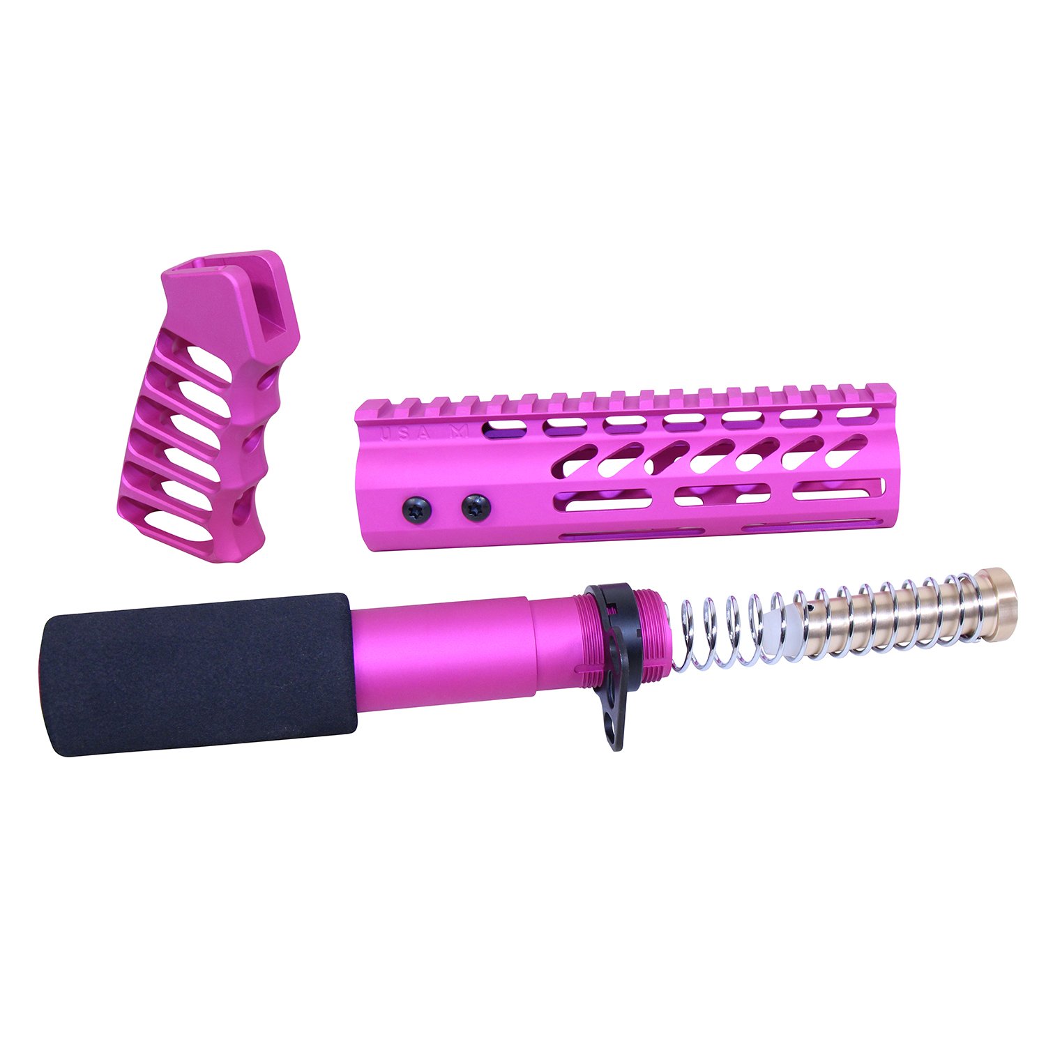 AR-15 Pistol Furniture Set in Anodized Pink
