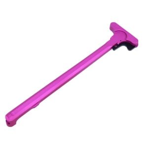 AR-15 pink anodized charging handle, sleek and durable design.