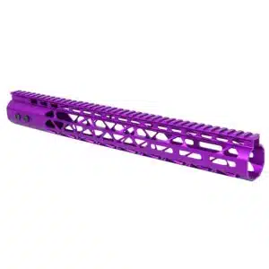 Anodized Purple 15" Air Lite Series M-LOK Free Floating Handguard with Monolithic Top Rail