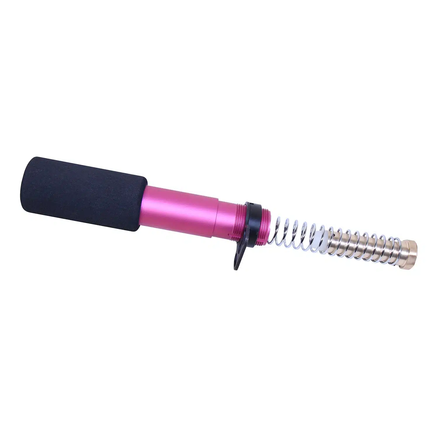 AR-15 Pistol Buffer Tube Kit in Anodized Rose finish with foam cover and spring