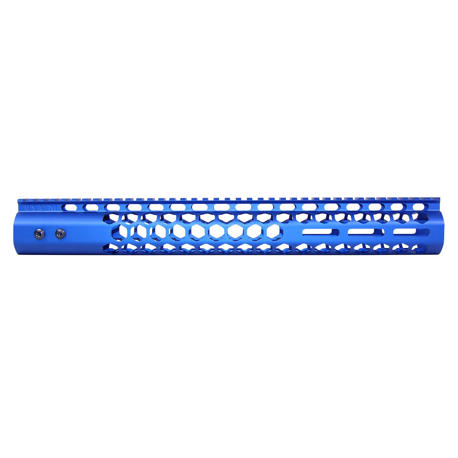 15" .308 Cal Honeycomb M-LOK Free Floating Handguard in Anodized Blue