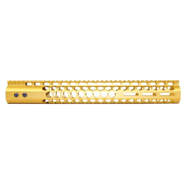 15" .308 Honeycomb Series M-LOK Free Floating Handguard in Anodized Gold