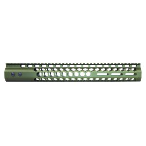 15" .308 Honeycomb M-LOK Free Floating Handguard in Anodized Green