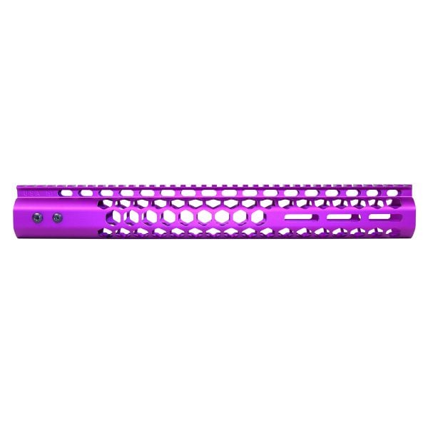 15" .308 Honeycomb M-LOK Free Floating Handguard in Anodized Purple