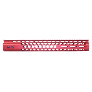 15" .308 Honeycomb Series M-LOK Free Floating Handguard in Anodized Red