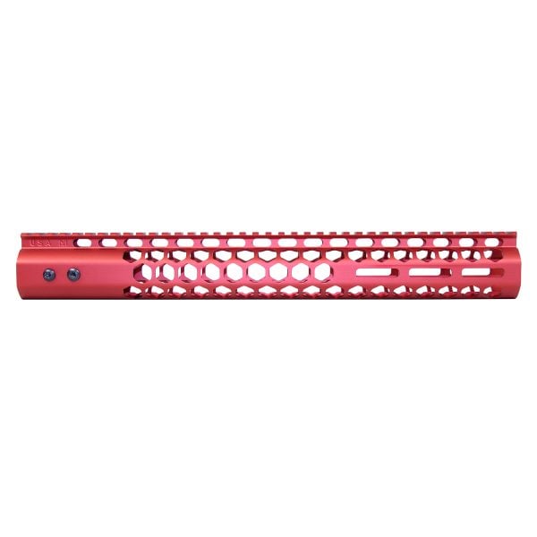 15" .308 Honeycomb Series M-LOK Free Floating Handguard in Anodized Red