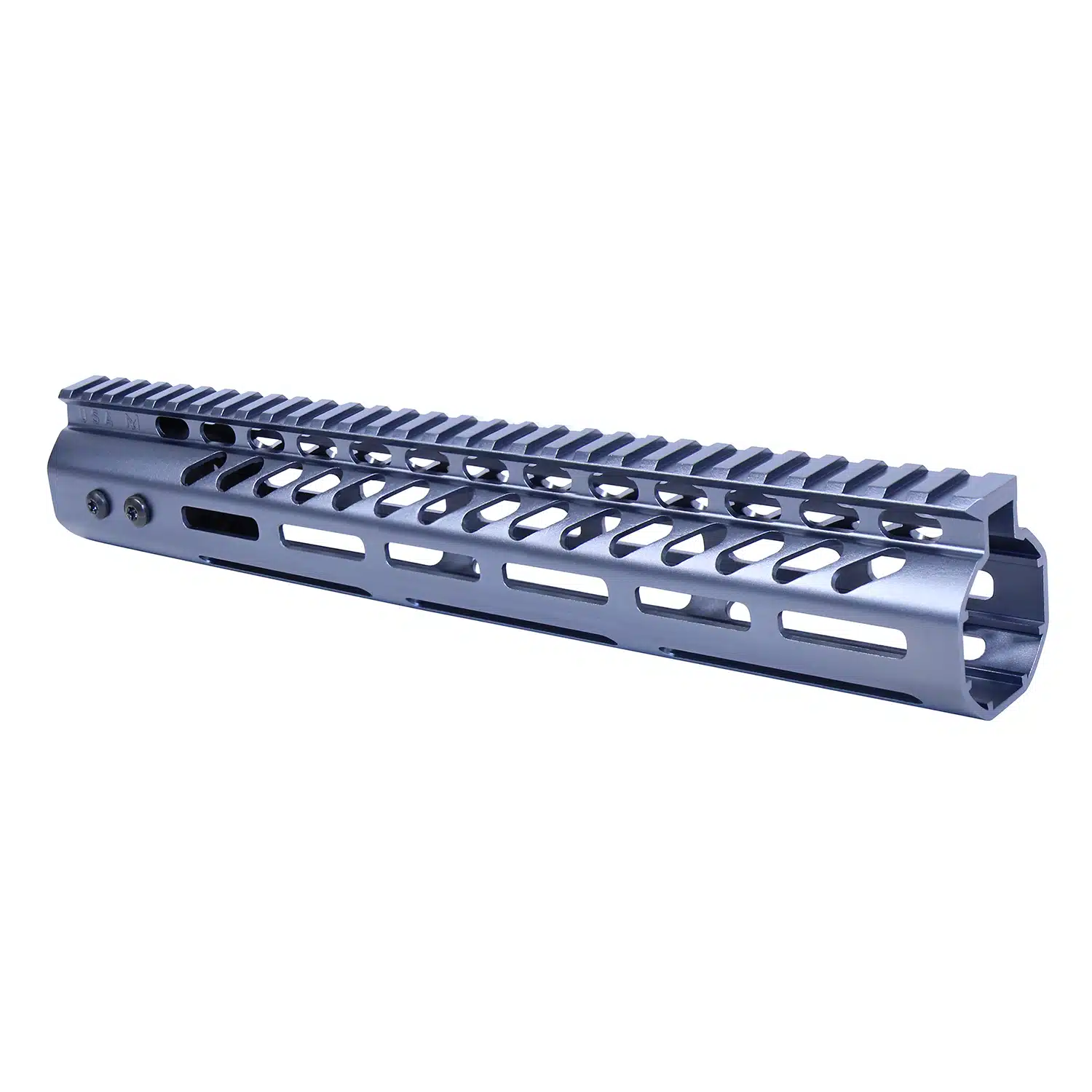 12" Anodized Grey M-LOK Free Floating Handguard with Monolithic Top Rail for .308 Caliber