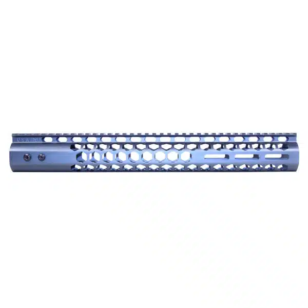 15 Honeycomb M-LOK Handguard, .308 Caliber, Anodized Grey with Monolithic Rail.