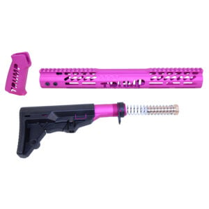 AR-15 Trump Series pink anodized furniture set with tactical design elements.