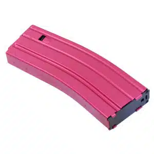 Anodized rose 30-round AR-5.56 aluminum magazine with anti-tilt follower