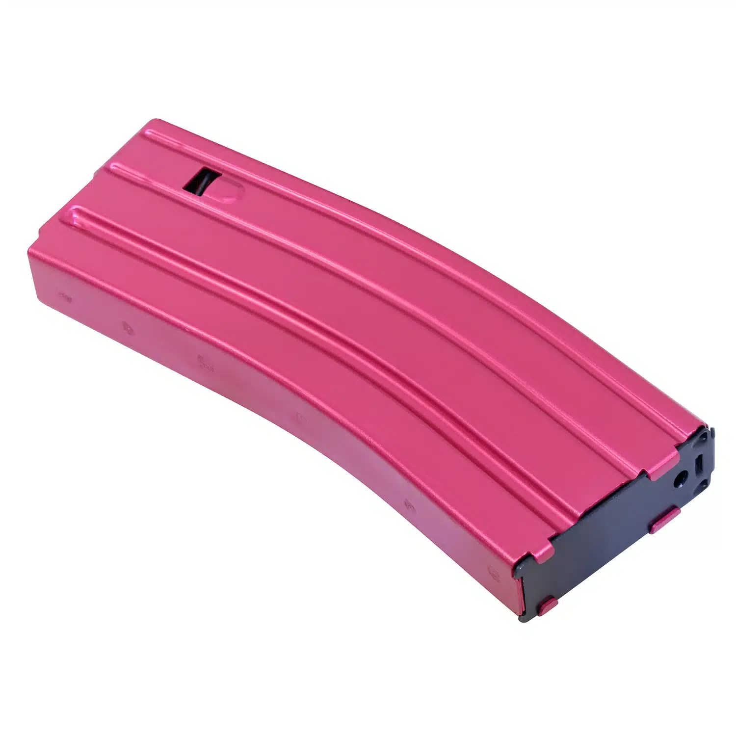 Anodized rose 30-round AR-5.56 aluminum magazine with anti-tilt follower