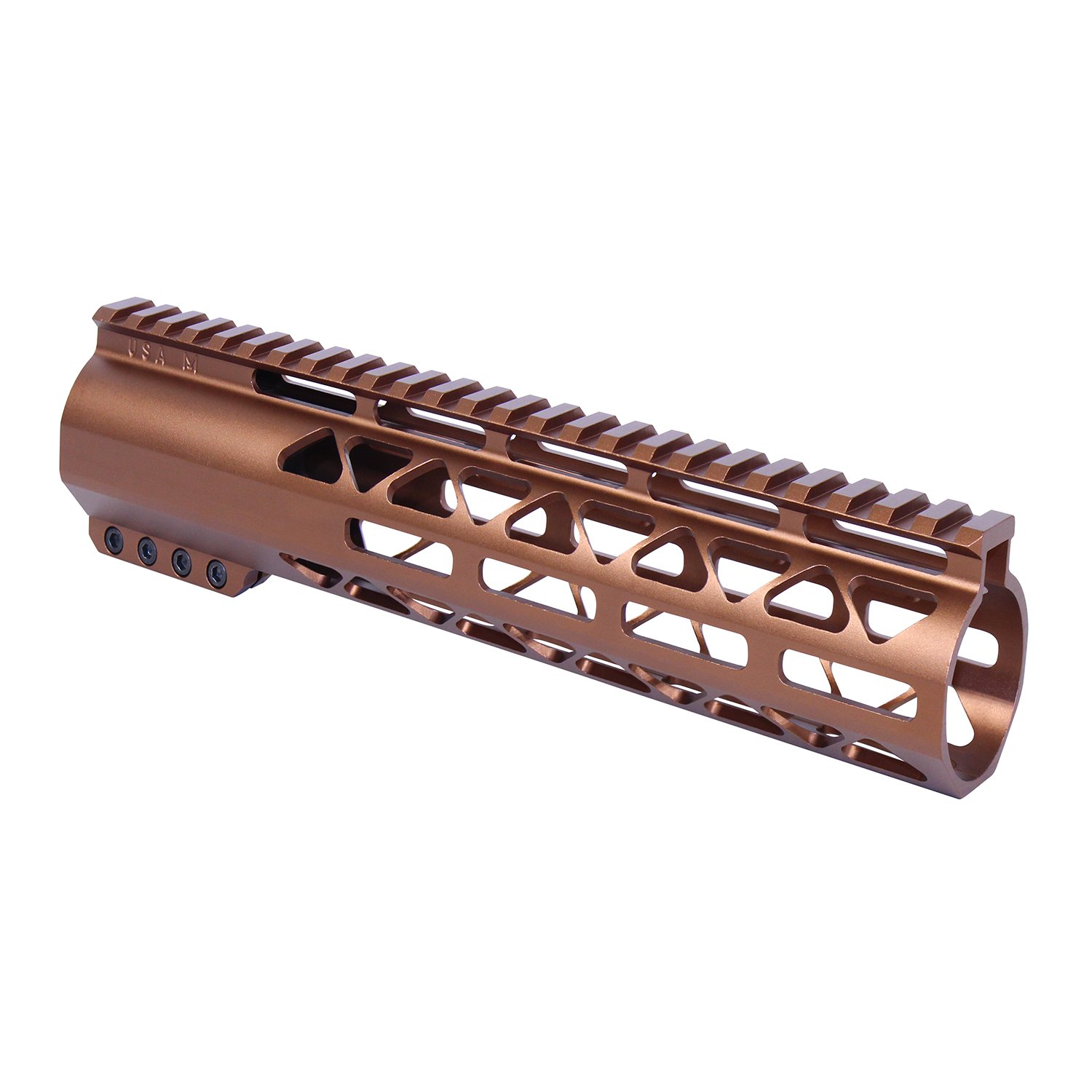 10" AR-308 Diamond Series M-LOK Compression Free Floating Handguard in Anodized Bronze