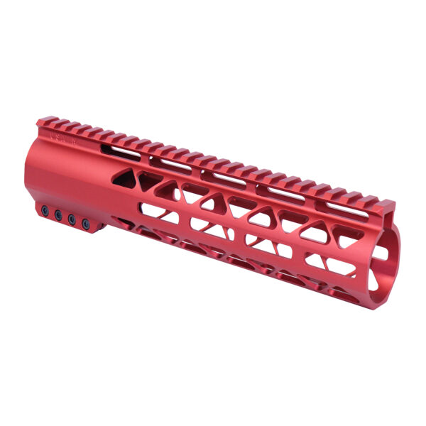 10" AR-308 Diamond Series M-LOK Compression Free Floating Handguard in Anodized Red