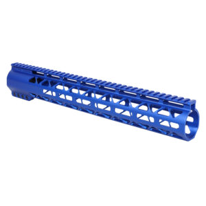 AR-308 15" Diamond Series M-LOK Compression Free Floating Handguard in Anodized Blue