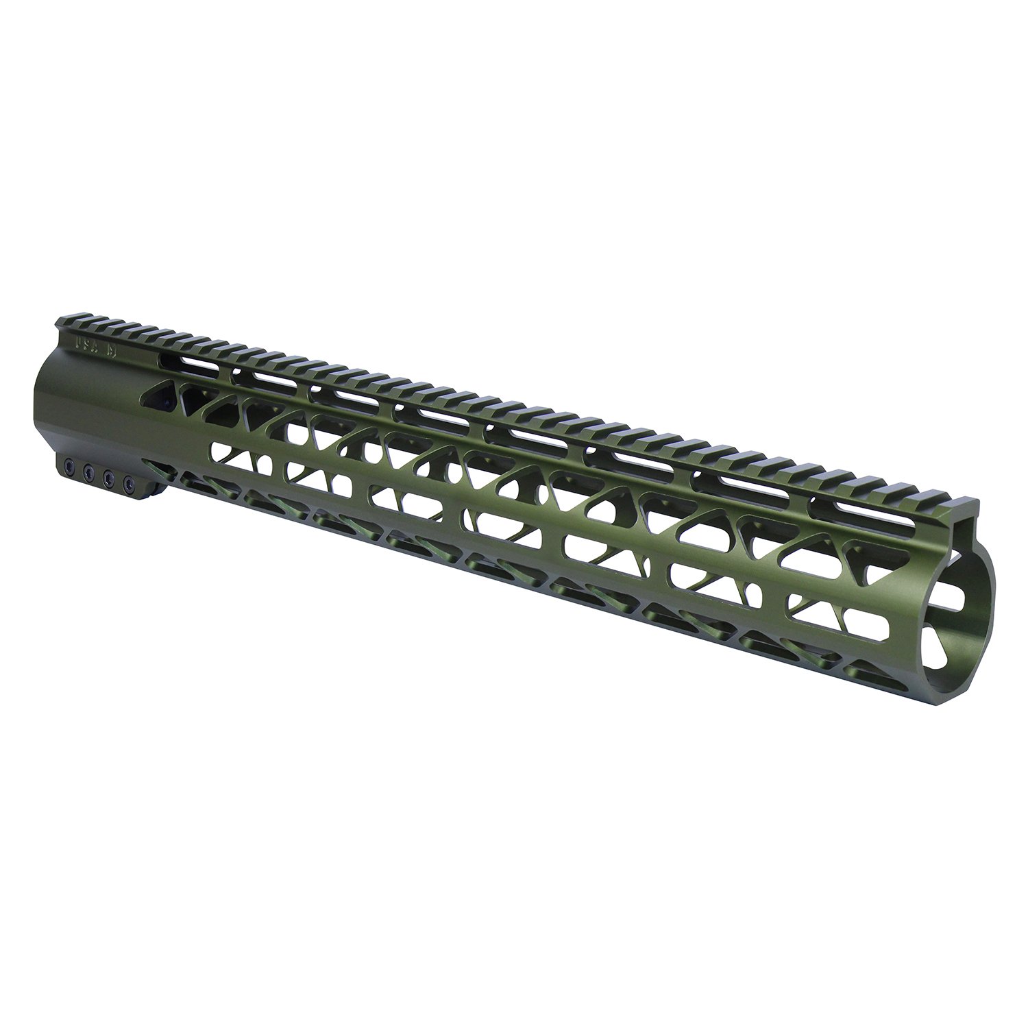 AR-308 15" Diamond Series M-LOK Compression Free Floating Handguard in Anodized Green