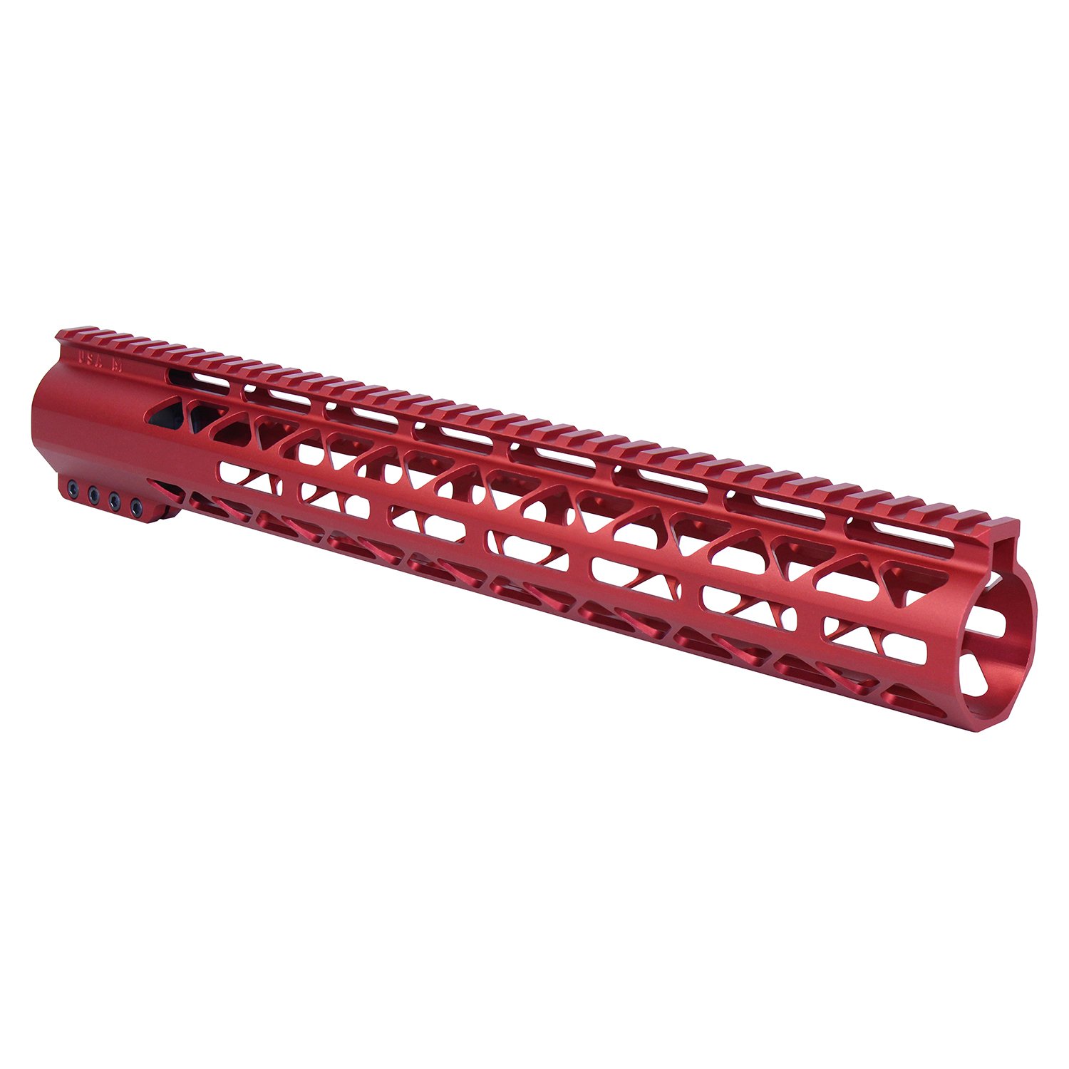 AR-308 15" Diamond Series M-LOK Compression Free Floating Handguard in Anodized Red