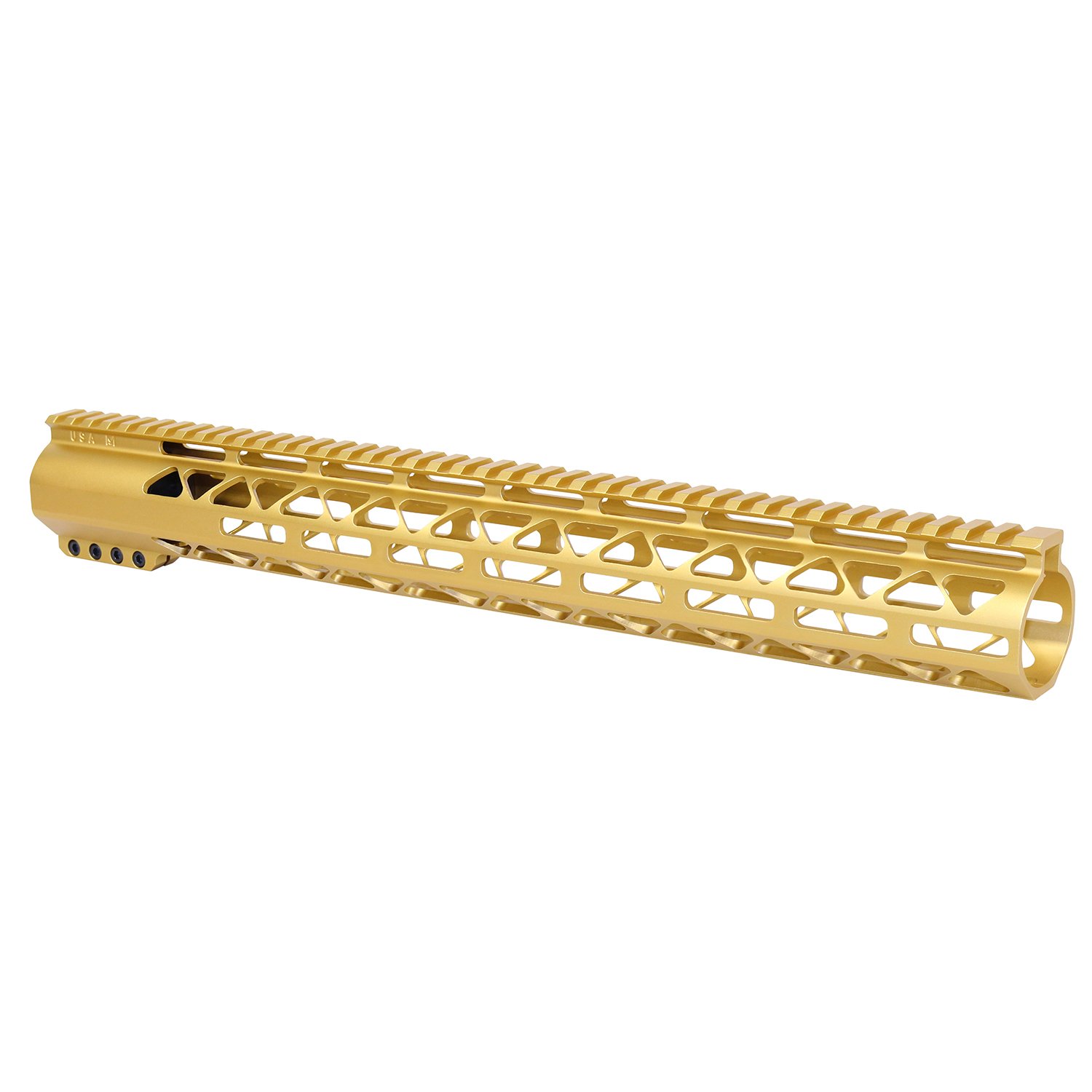 AR-308 16.5" Diamond Series M-LOK Compression Free Floating Handguard in Anodized Gold