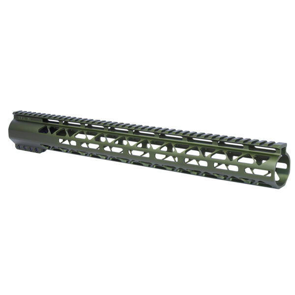 AR-308 16.5" Diamond Series M-LOK Compression Free Floating Handguard in Anodized Green