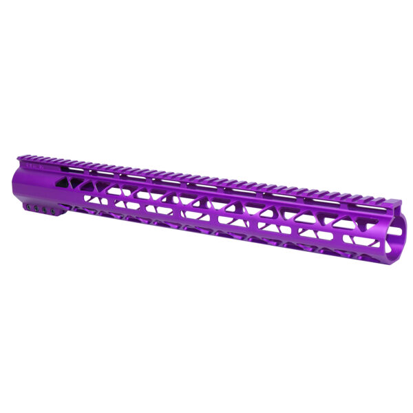 AR-308 16.5" Diamond Series M-LOK Compression Free Floating Handguard in Anodized Purple