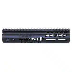 2024 Trump anodized black M-LOK free-floating handguard with engraved details.