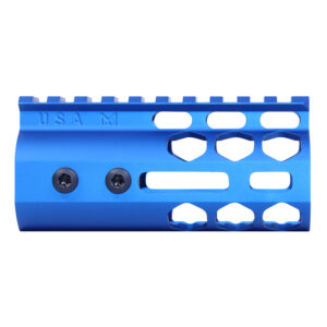 4" Honeycomb Series M-LOK Free Floating Handguard in Anodized Blue