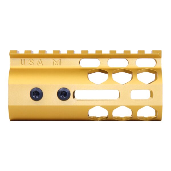 4" Honeycomb Series M-LOK Free Floating Handguard in Anodized Gold