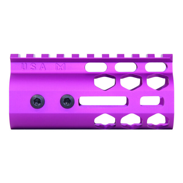 4" Honeycomb Series M-LOK Free Floating Handguard in Anodized Purple