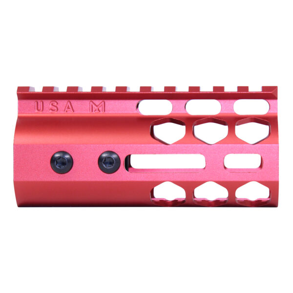 4" Honeycomb Series M-LOK Free Floating Handguard in Anodized Red