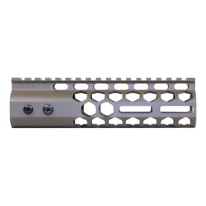 7 Honeycomb M-LOK Handguard in Flat Dark Earth with Cooling Cutouts and Top Rail.