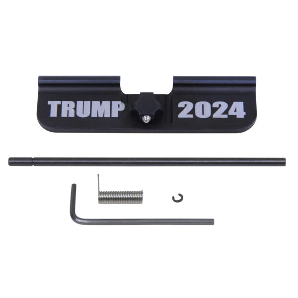 AR 15 Ejection Port Dust Cover Assembly Gen 3 W Lasered TRUMP 2024 Anodized Black 1