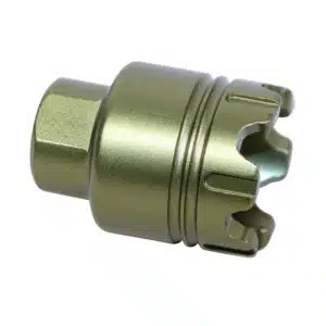 Anodized Green AR-15 / AR-9 Mini ‘Trident’ Flash Can – 9mm with Glass Breaker