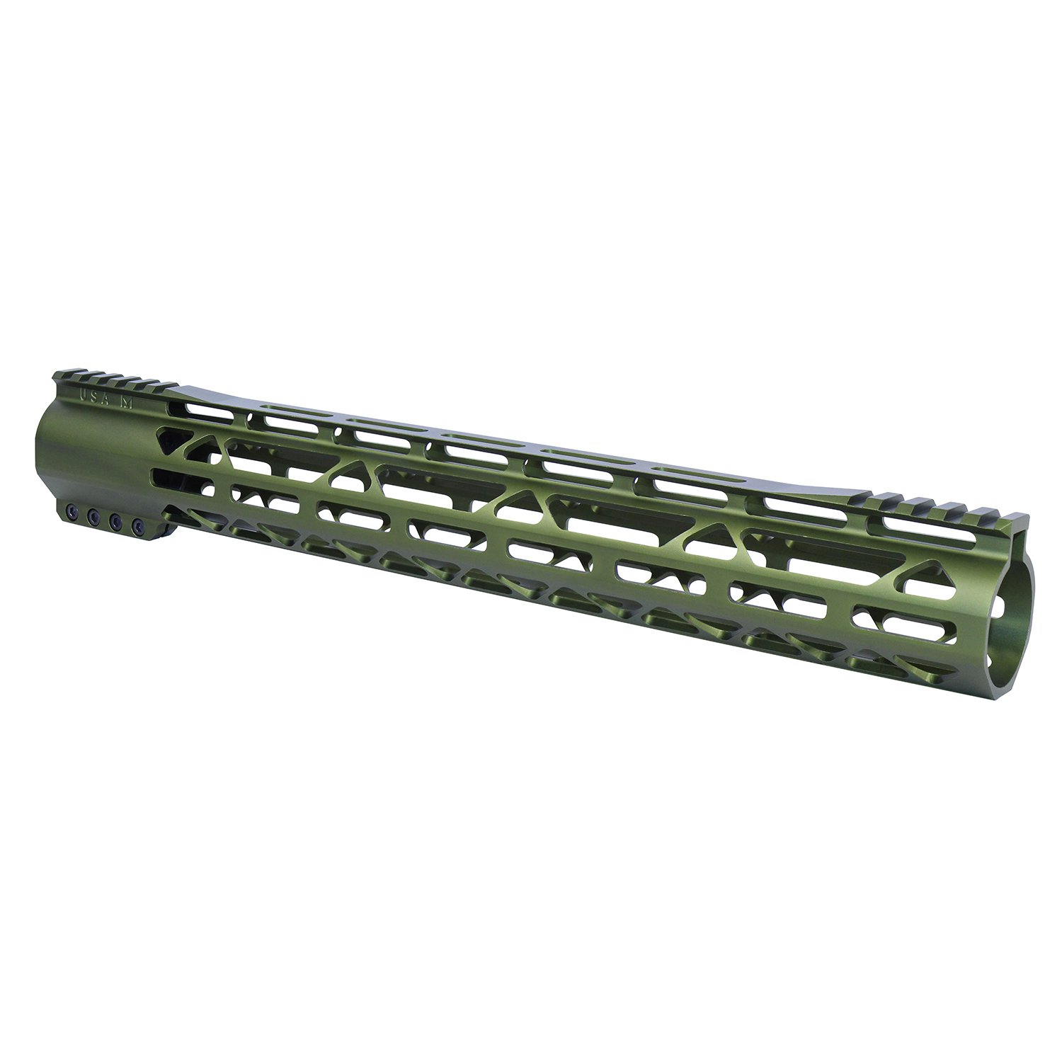 15" AR-308 Diamond Series M-LOK Free Floating Handguard in Anodized Green