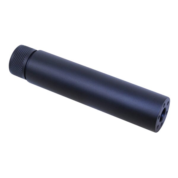 AR-15 5.5 inch 9mm fake suppressor with matte finish and precise machining.