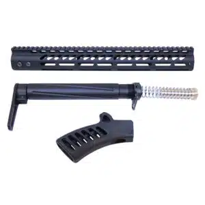 AR-15 Ultra Furniture Set in Anodized Black, NY/CA Compliant.